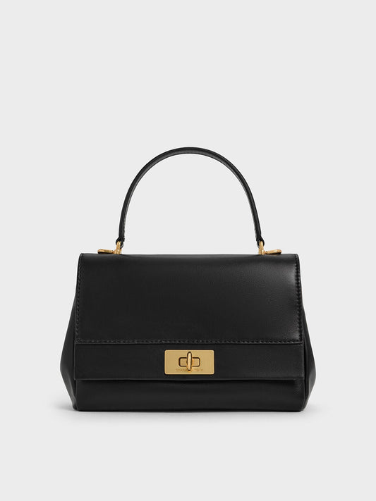 Lennie Chain-Strap Top Handle Bag - Black | CHARLES & KEITH