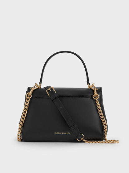 Lennie Chain-Strap Top Handle Bag - Black | CHARLES & KEITH