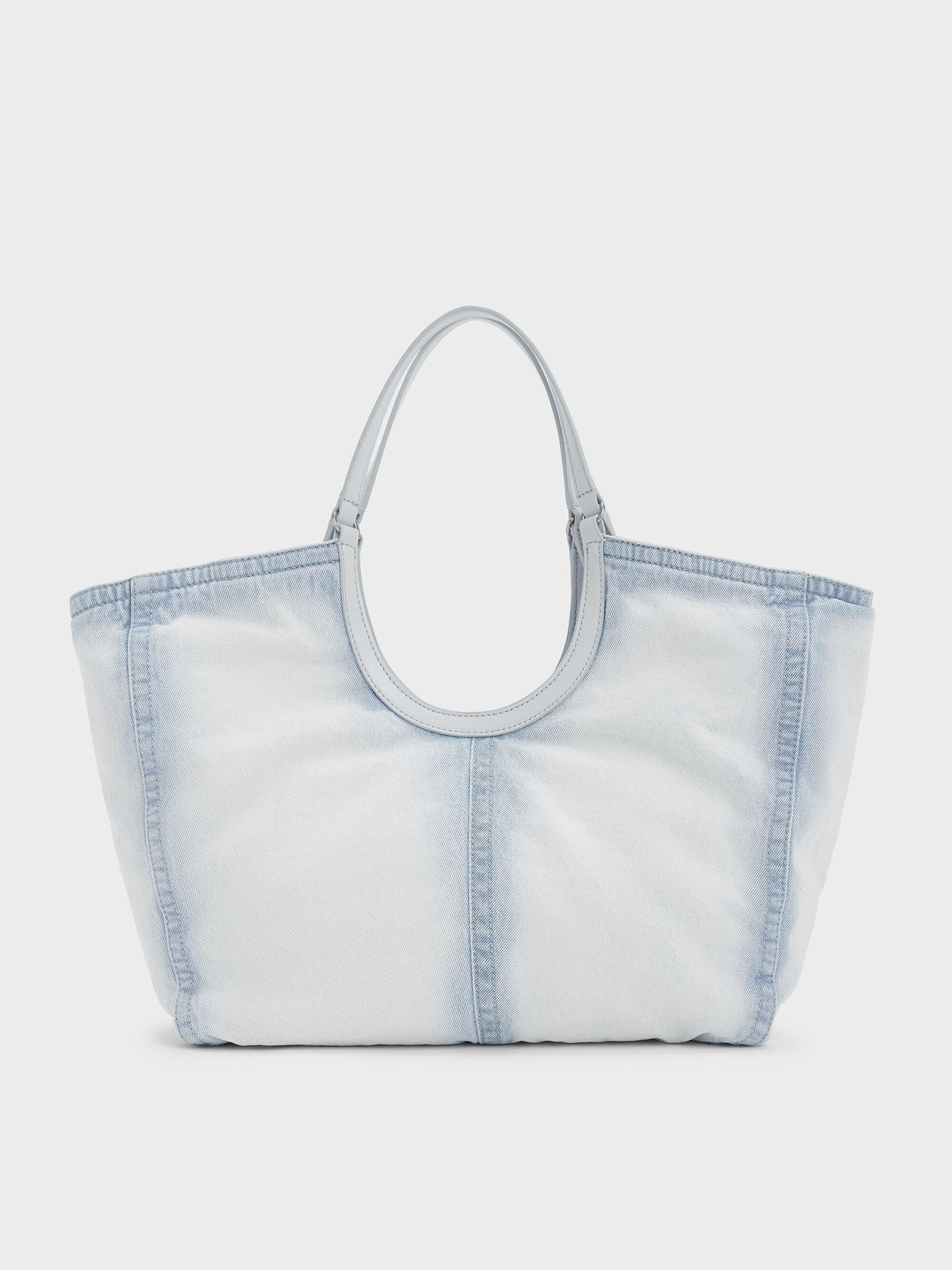 Ivette Denim Tote Bag - Light Washed Denim | CHARLES & KEITH