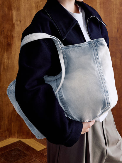 Ivette Denim Tote Bag - Light Washed Denim | CHARLES & KEITH