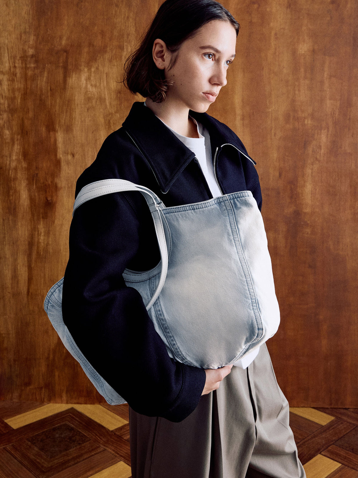 Ivette Denim Tote Bag - Light Washed Denim | CHARLES & KEITH
