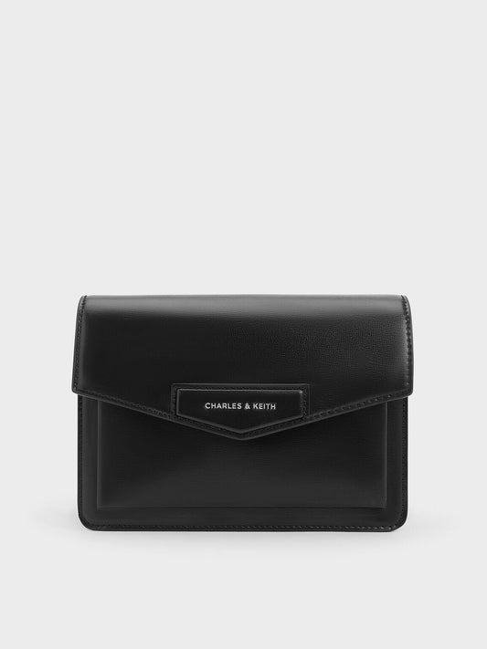 Adelie Envelope Crossbody Bag - Noir | CHARLES & KEITH