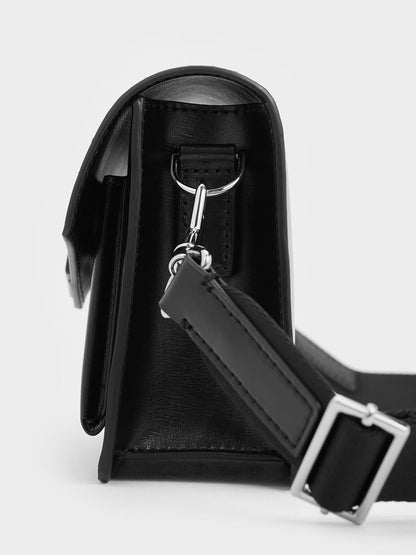 Adelie Envelope Crossbody Bag - Noir | CHARLES & KEITH