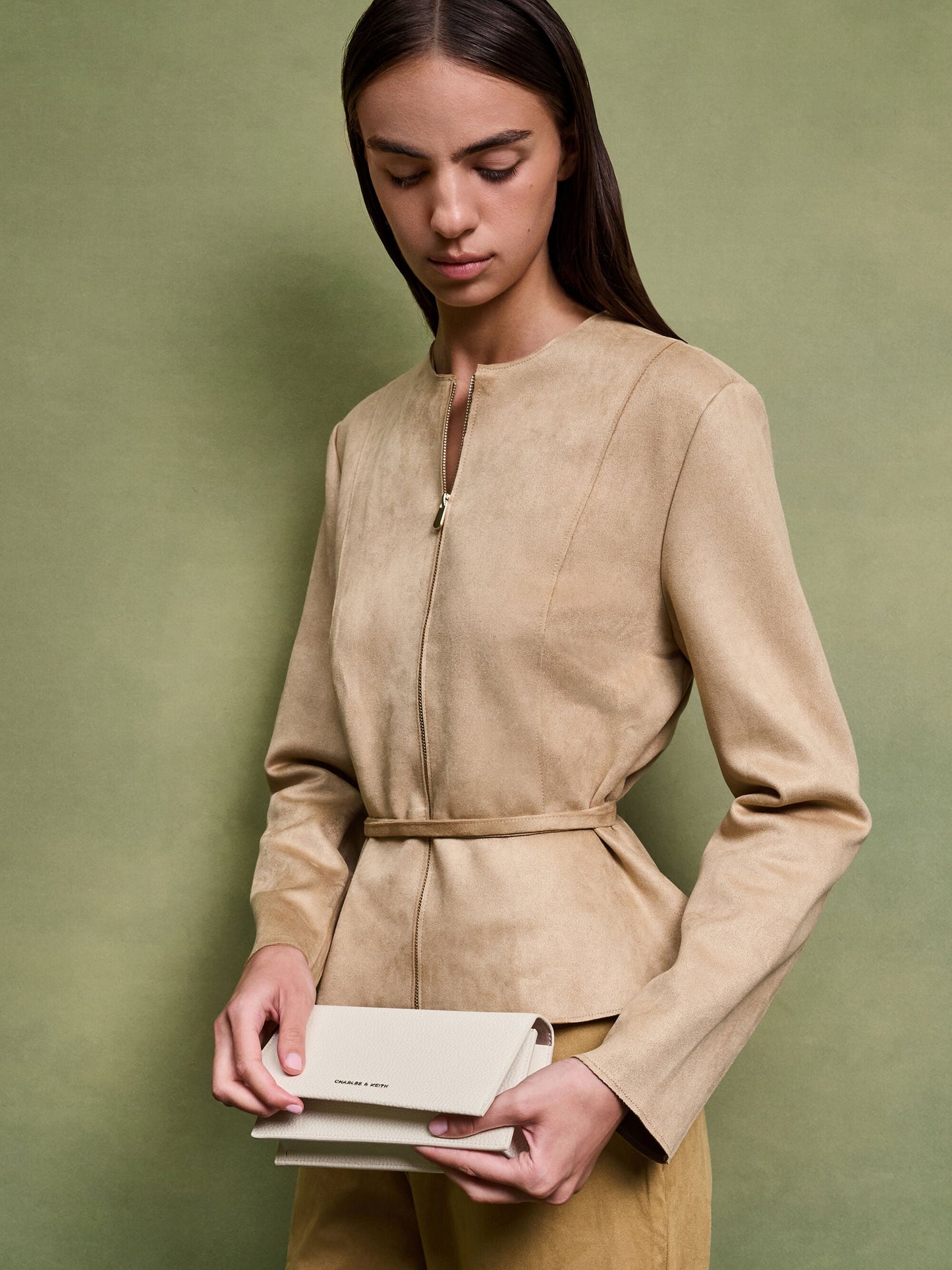 Beryl Long Wallet - Cream | CHARLES & KEITH