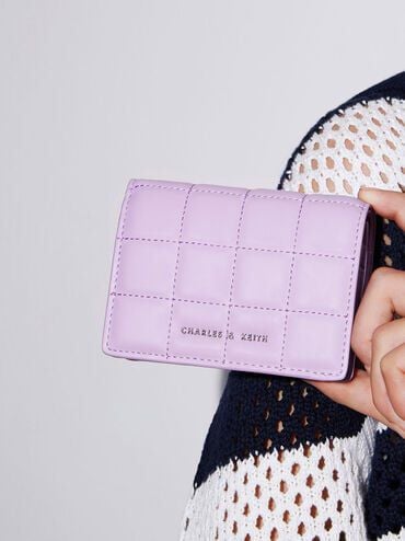 Quilted Mini Short Wallet - Lilac | CHARLES & KEITH
