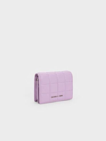 Quilted Mini Short Wallet - Lilac | CHARLES & KEITH