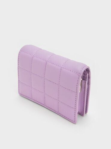 Quilted Mini Short Wallet - Lilac | CHARLES & KEITH